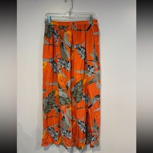 Orange maxi Patrons of Peace floral skirt